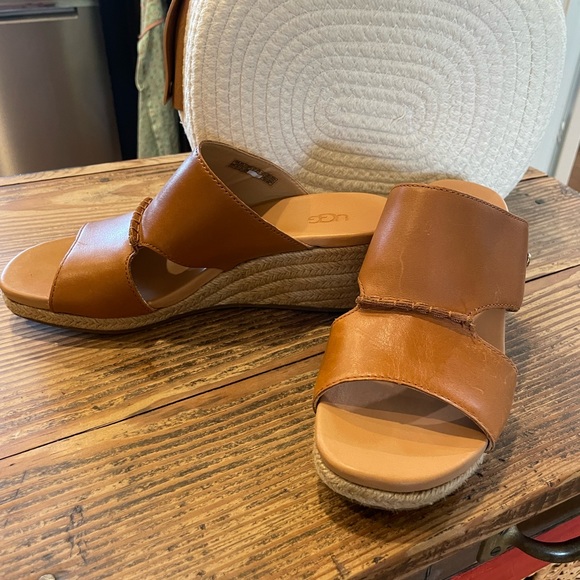 UGG Shoes - Uggs Espadrille Wedge Sandals in Cognac